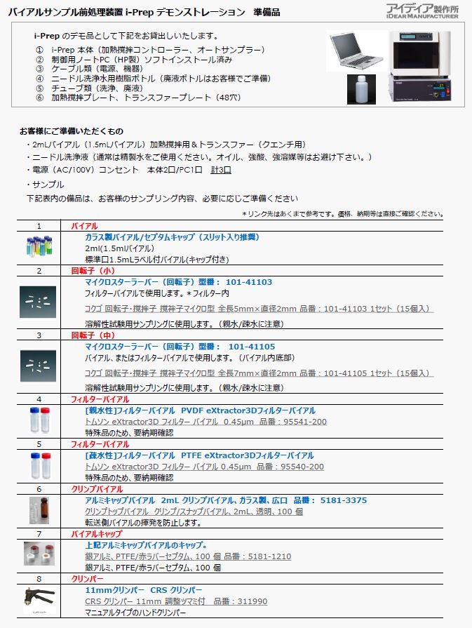 iPrep ＜新製品＞ アイディア製作所