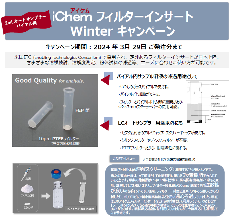 アイケムフィルターインサートウィンターキャンペーン2023